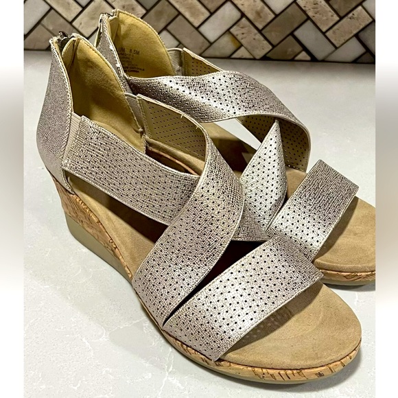 Anne Klein Shoes - Anne Klein Silver Wedge Sandals
